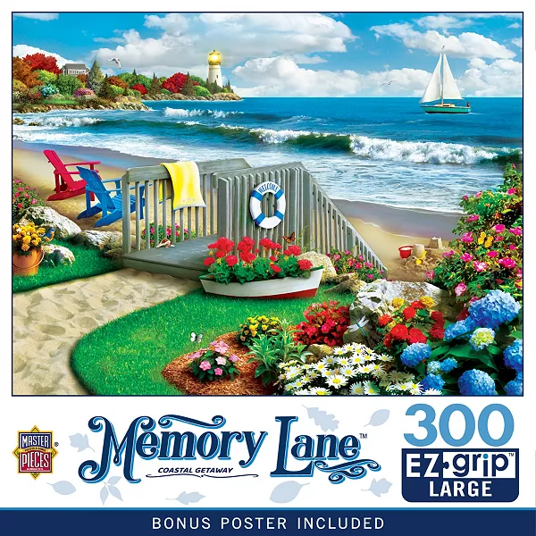 

Шедевры памяти: отдых на побережье, пазл EZ Grip из 300 деталей Masterpieces Puzzles, multicolor