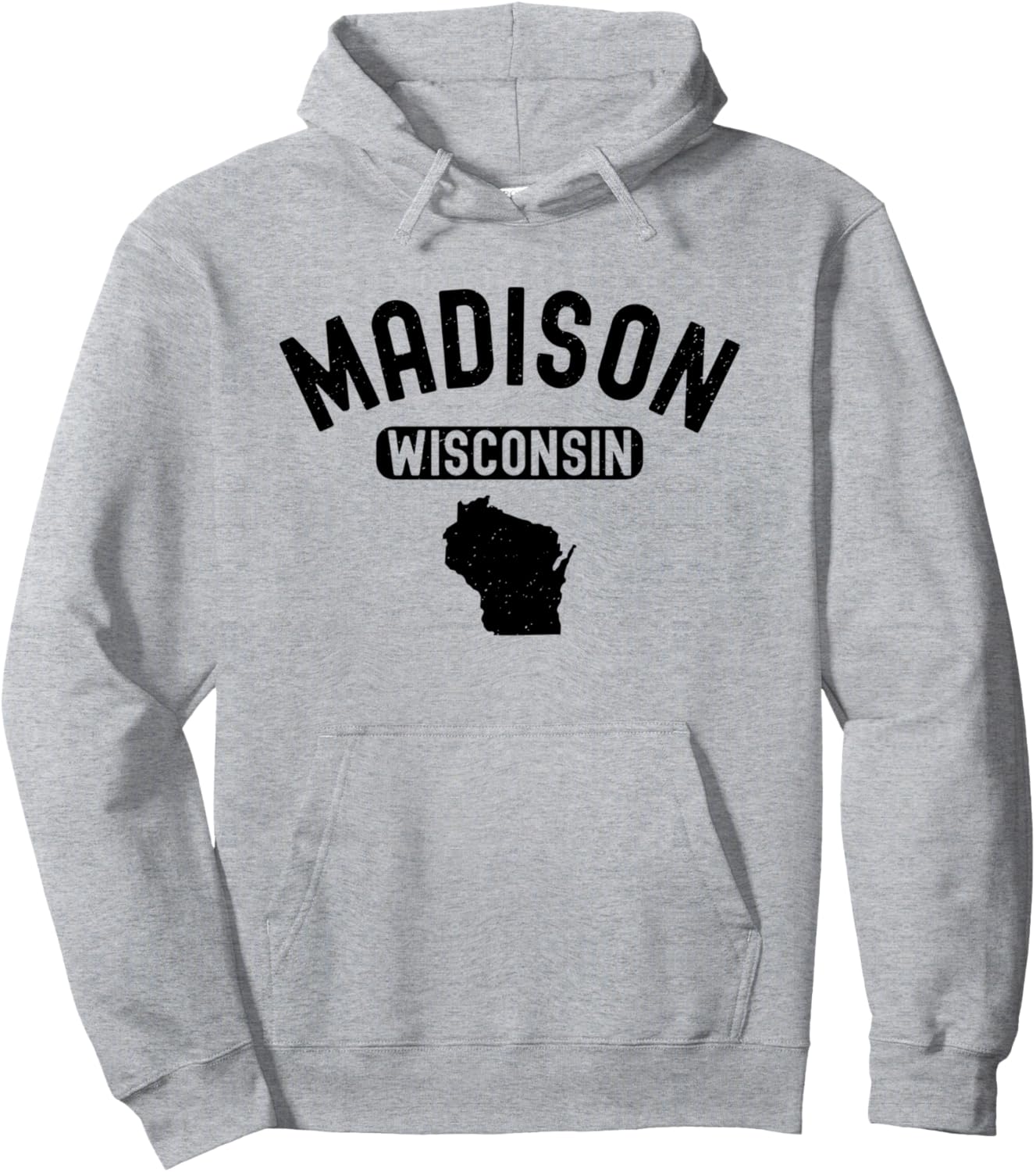 

Мужская и женская толстовка в стиле ретро-винтаж Кеноша Расин 608 из Мэдисона, Висконсин Wisconsin Apparel Co., серый