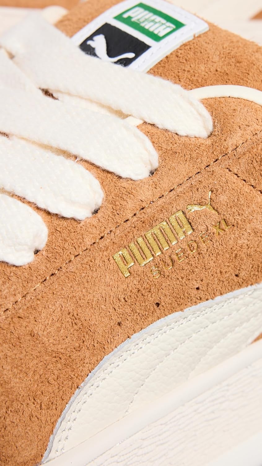 Мужские замшевые кроссовки PUMA с шнуровкой XL Hairy - Коричневые, повседневные — фото 4