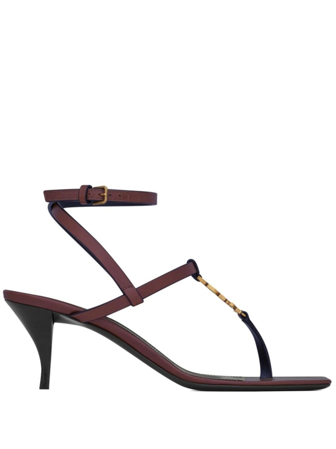 

Saint Laurent Cassandra 60mm leather sandals, коричневый