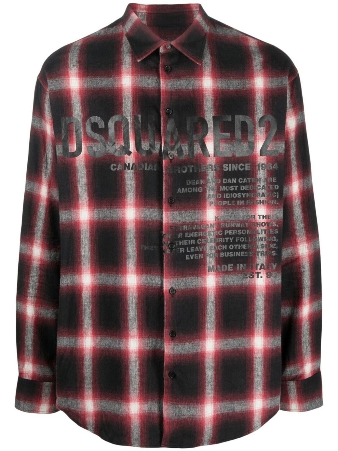 

Dsquared2 рубашка в клетку с логотипом, красный