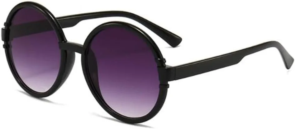 

Круглые солнцезащитные очки в крупной оправе в стиле ретро с защитой от УФ-излучения UV400 для женщин и мужчин star shop, Black Frame Gradient Gray Flakes