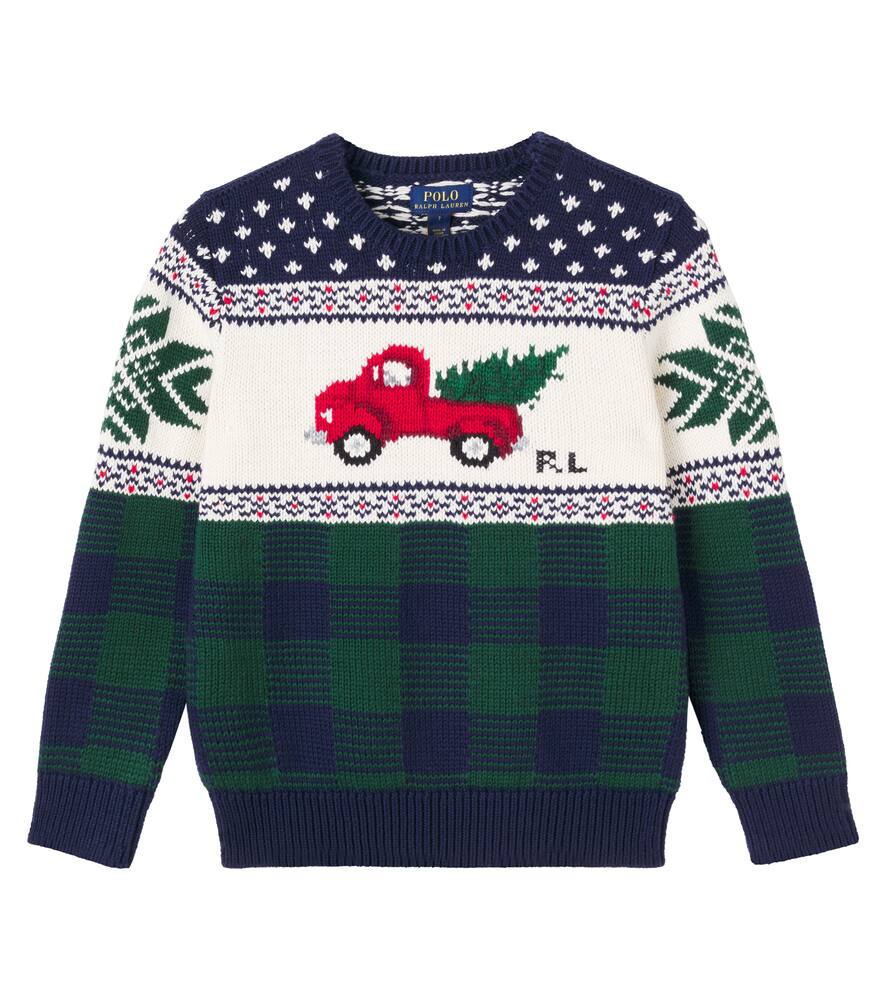 

Джемпер из хлопка с жаккардовым узором Polo Ralph Lauren Kids, Navy Multi