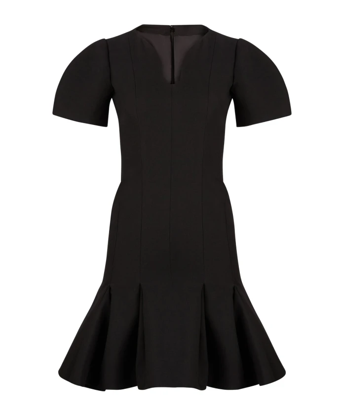 

Шерстяное платье с баской Nina Ricci, черный