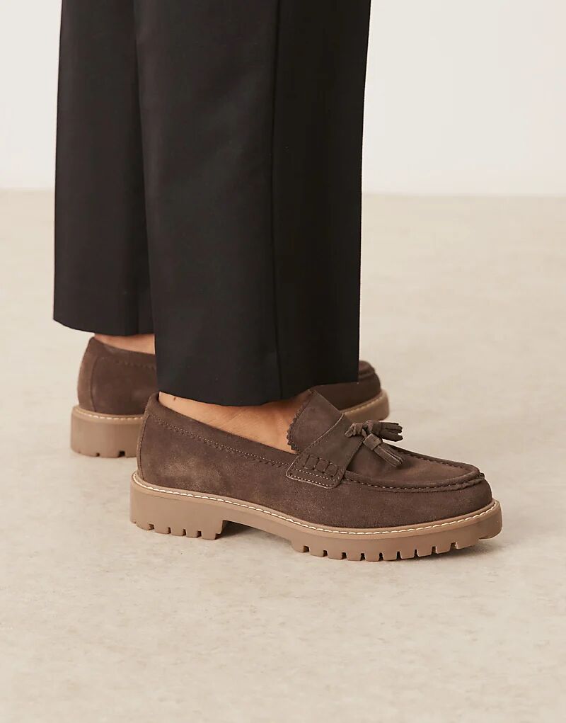 

Лоферы Walk London Sean с кисточками из коричневой замши