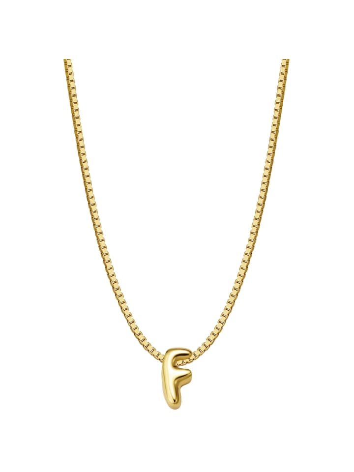 

Glanzstücke München Серебряное колье в виде буквы F с отделкой из желтого золота