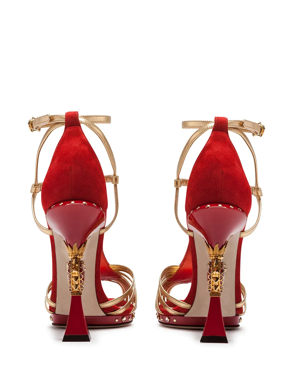 Босоножки на скульптурном каблуке DOLCE & GABBANA, красный — фото 3