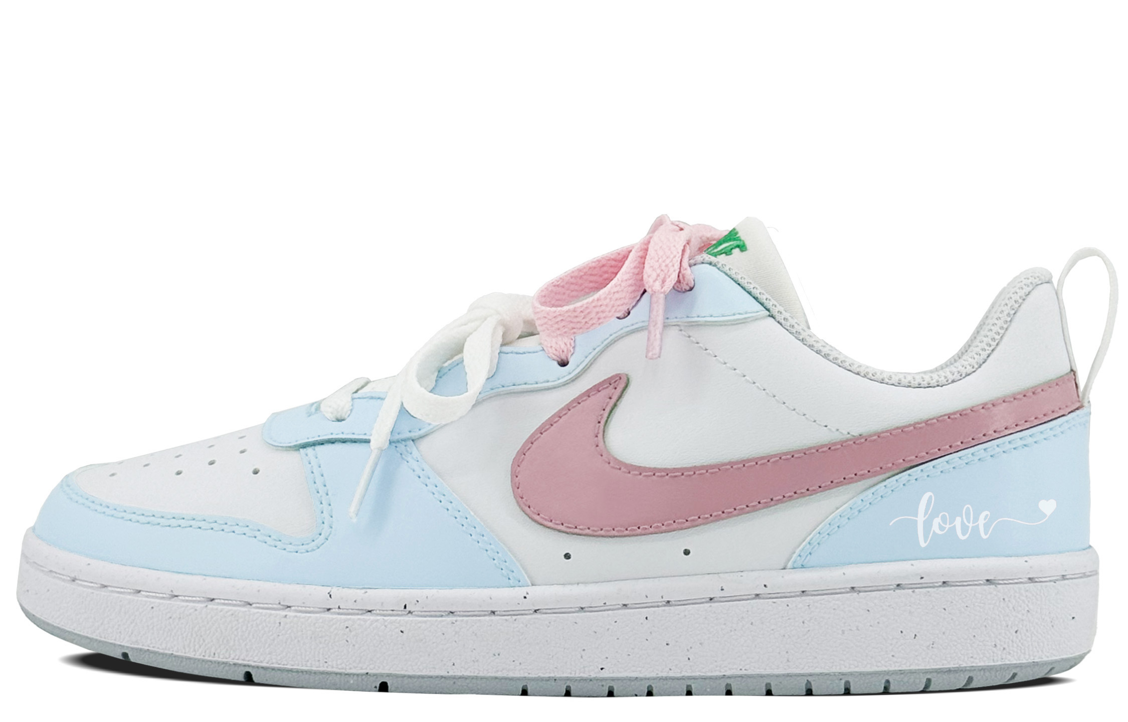 

Кроссовки Nike Court Borough Skateboarding Shoes Women's Low-top White/Light Blue/Light Pink, цвет Sea salt dopamine