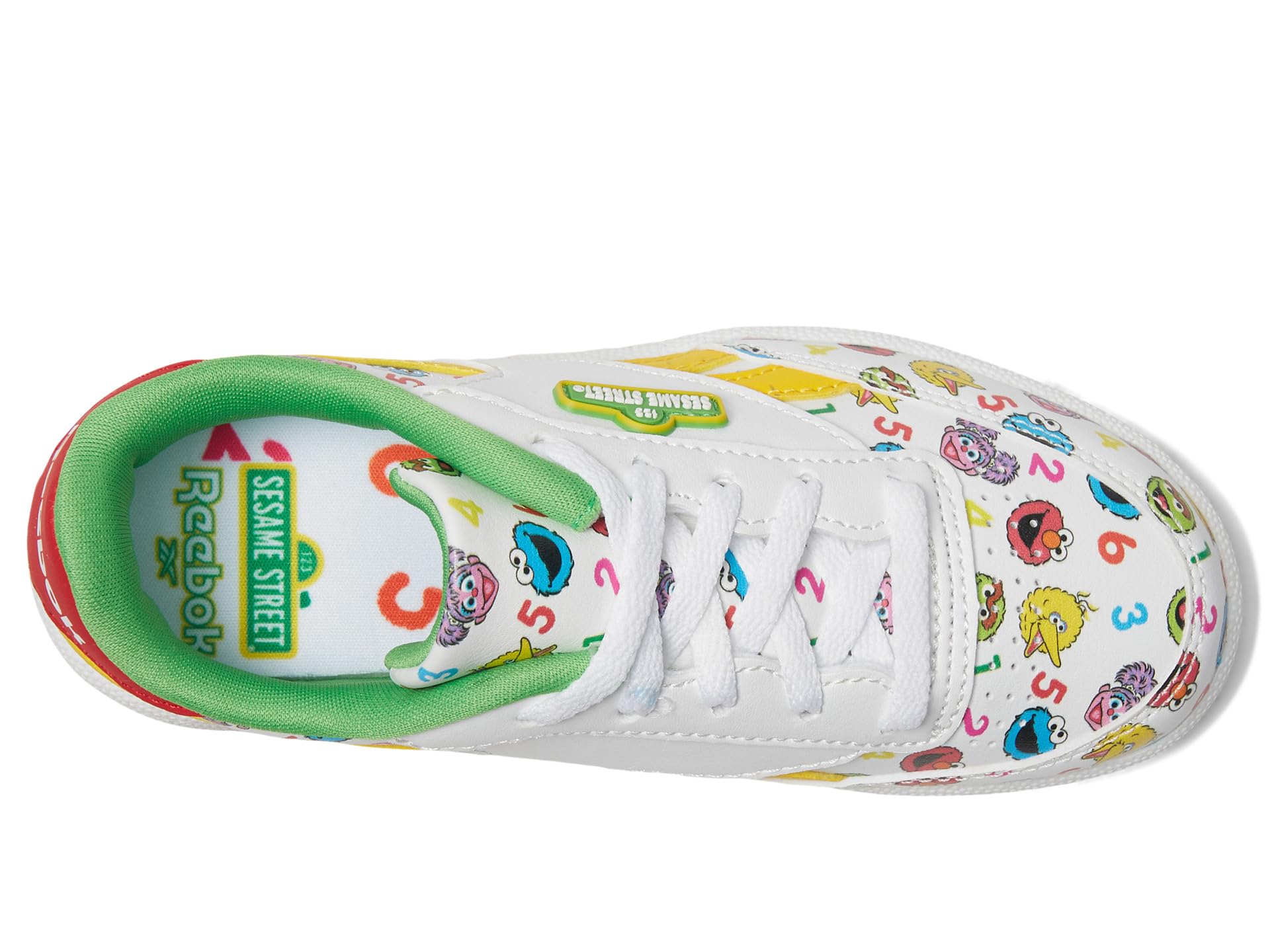 Кроссовки Reebok Kids Reebok x Sesame Street Club C Revenge, цвет White/Green/Yellow — фото 2