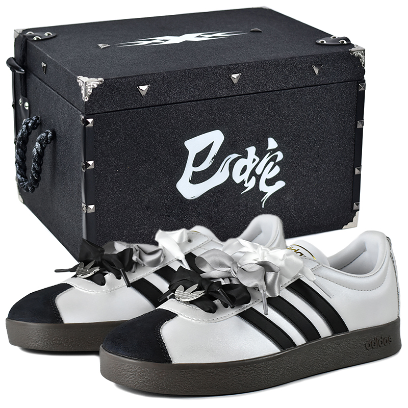 

Adidas Neo VL Court 2.0 низкие скейтерские кроссовки унисекс черные серебристые - черные с мелкими серебристыми цветами - подарочная коробка премиум-класса 3