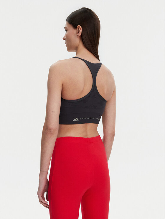 Облегающий спортивный бюстгальтер Stella McCartney TrueStrength JJ1650 Adidas By Stella Mccartney, серый — фото 3