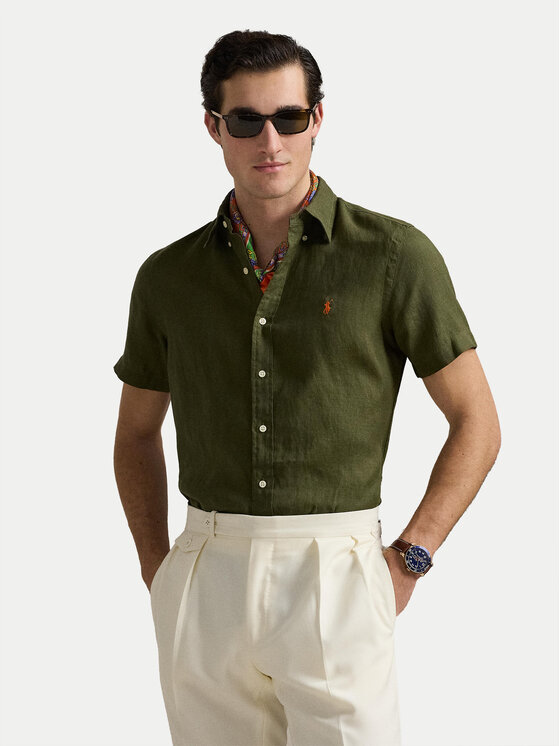 

Рубашка с индивидуальным пошивом 710968912002 Polo Ralph Lauren, хаки