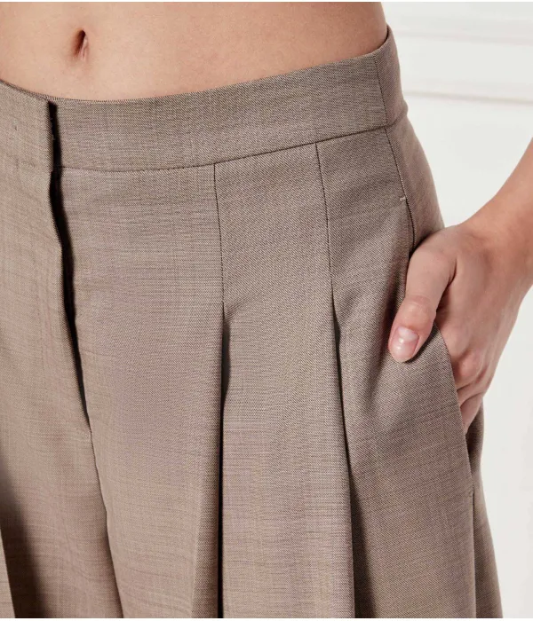 Шерстяные брюки Tetosa1 Relaxed fit Boss, коричневый — фото 4
