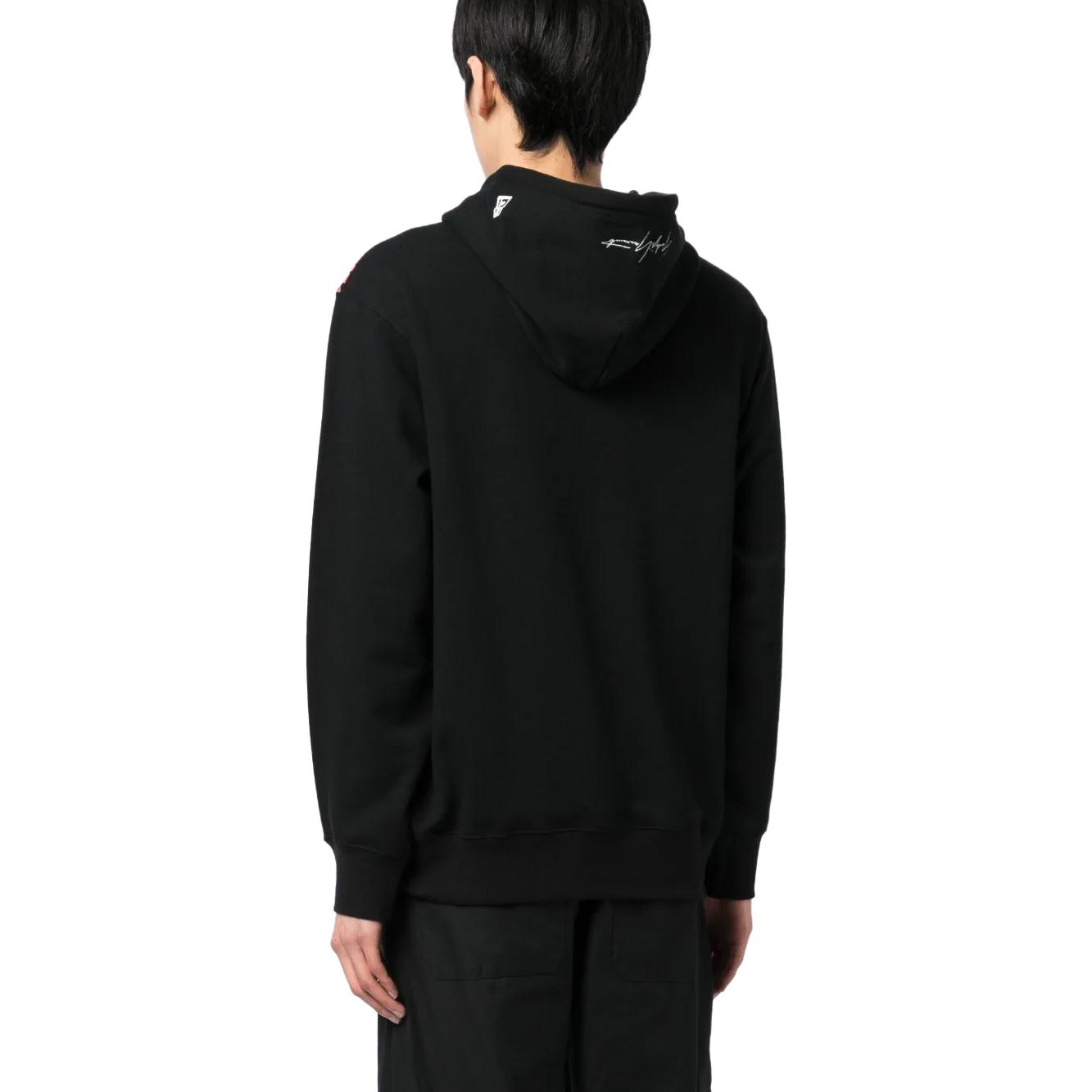 Цветочная худи с кулиской Yohji Yamamoto, черный — фото 4
