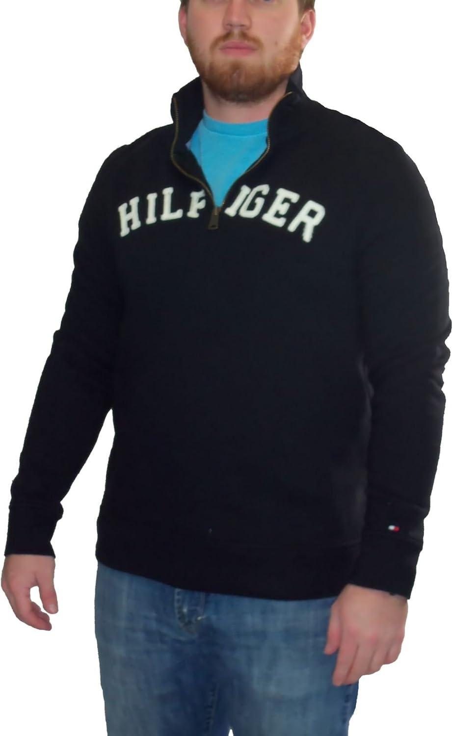 

Мужская толстовка Tommy Hilfiger с застежкой-молнией на четверть оборота, Black