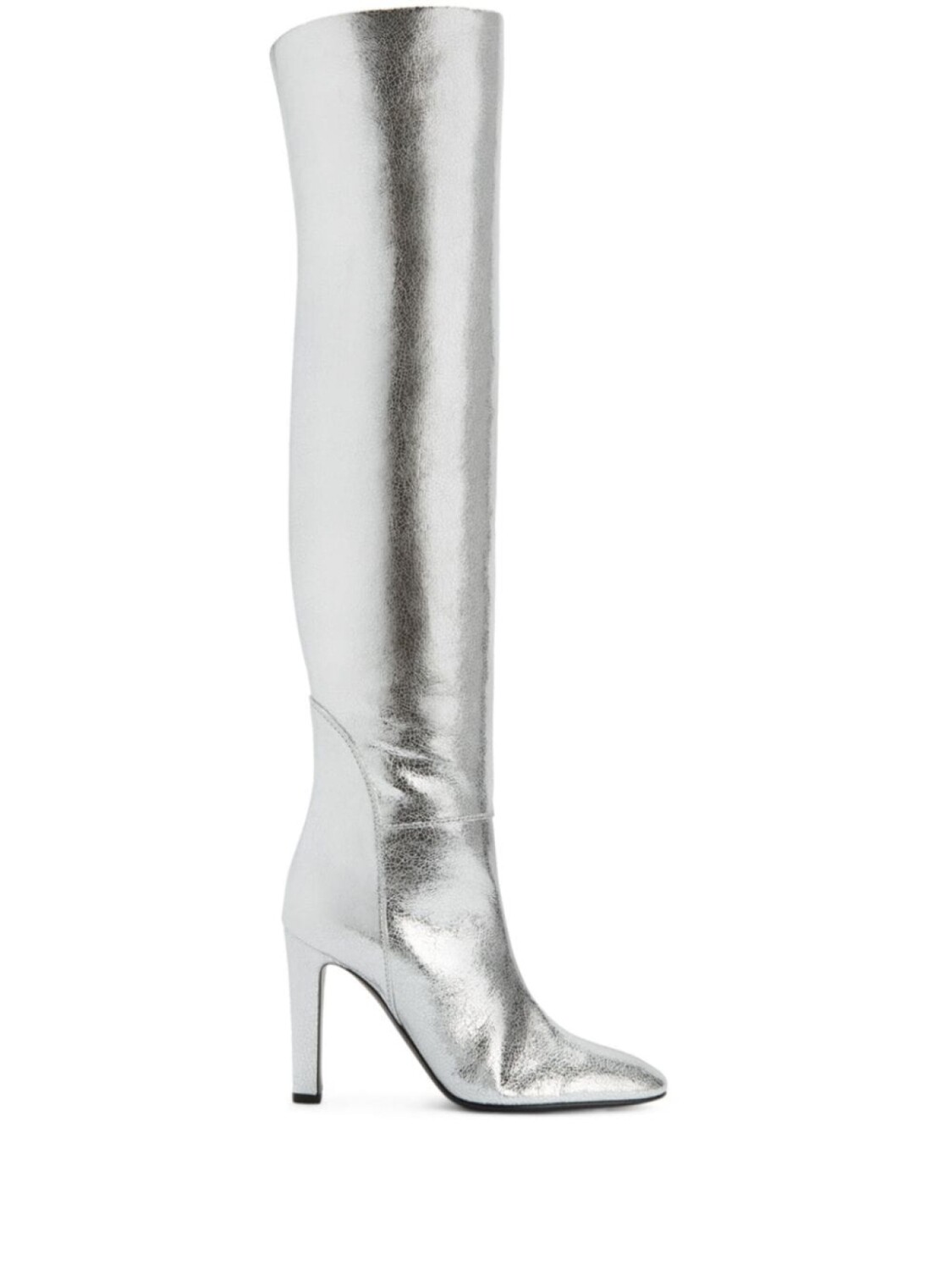 Giuseppe Zanotti Hattie 105mm metallic knee-high boots, серебристый