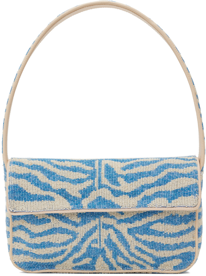 

Сумка Tommy с бисером цвета «Off-White & Blue» Staud