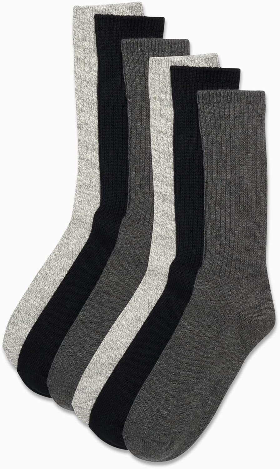 Мужские носки Calvin Klein Crew Socks - 6 пар легких хлопковых носков с влагоотводящей подкладкой и мягкой подошвой для мужчин, Charcoal — фото 2