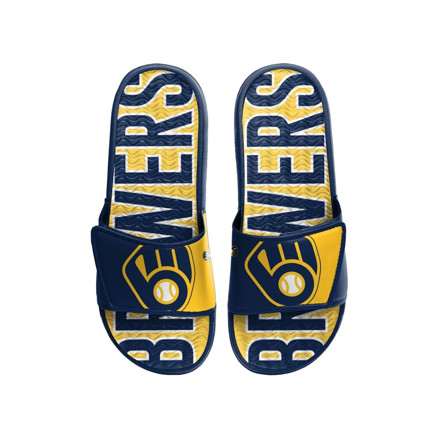 

Мужские гелевые шлепанцы с логотипом FOCO Milwaukee Brewers