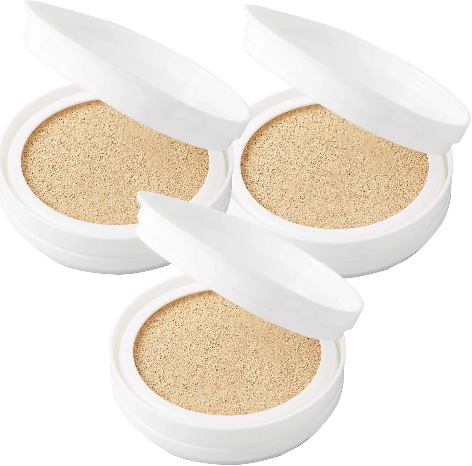 Пудра компактная EverLife Beauty Makeup Gloss Cushion Refill Light Beige, набор 3 шт.