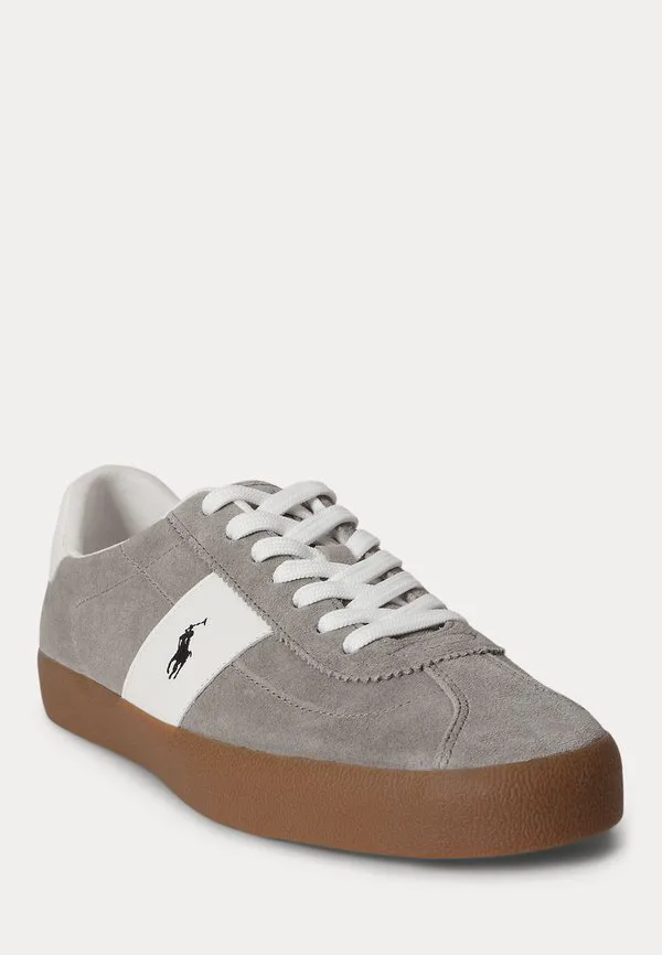 Кроссовки court vulc из замши Polo Ralph Lauren, Earth Grey/Deckwash White — фото 2