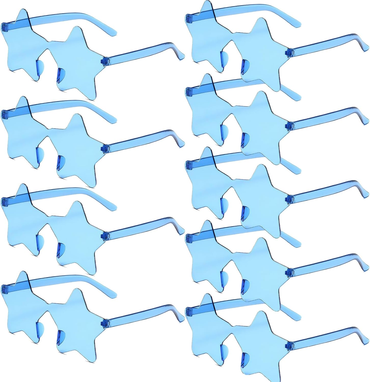 

Набор из 9 солнцезащитных очков в форме звезды, разноцветные очки без оправы в форме звезды, универсальные сувениры для вечеринок на пляже, у бассейна и на открытом воздухе MIUSKATL, 9 Blue