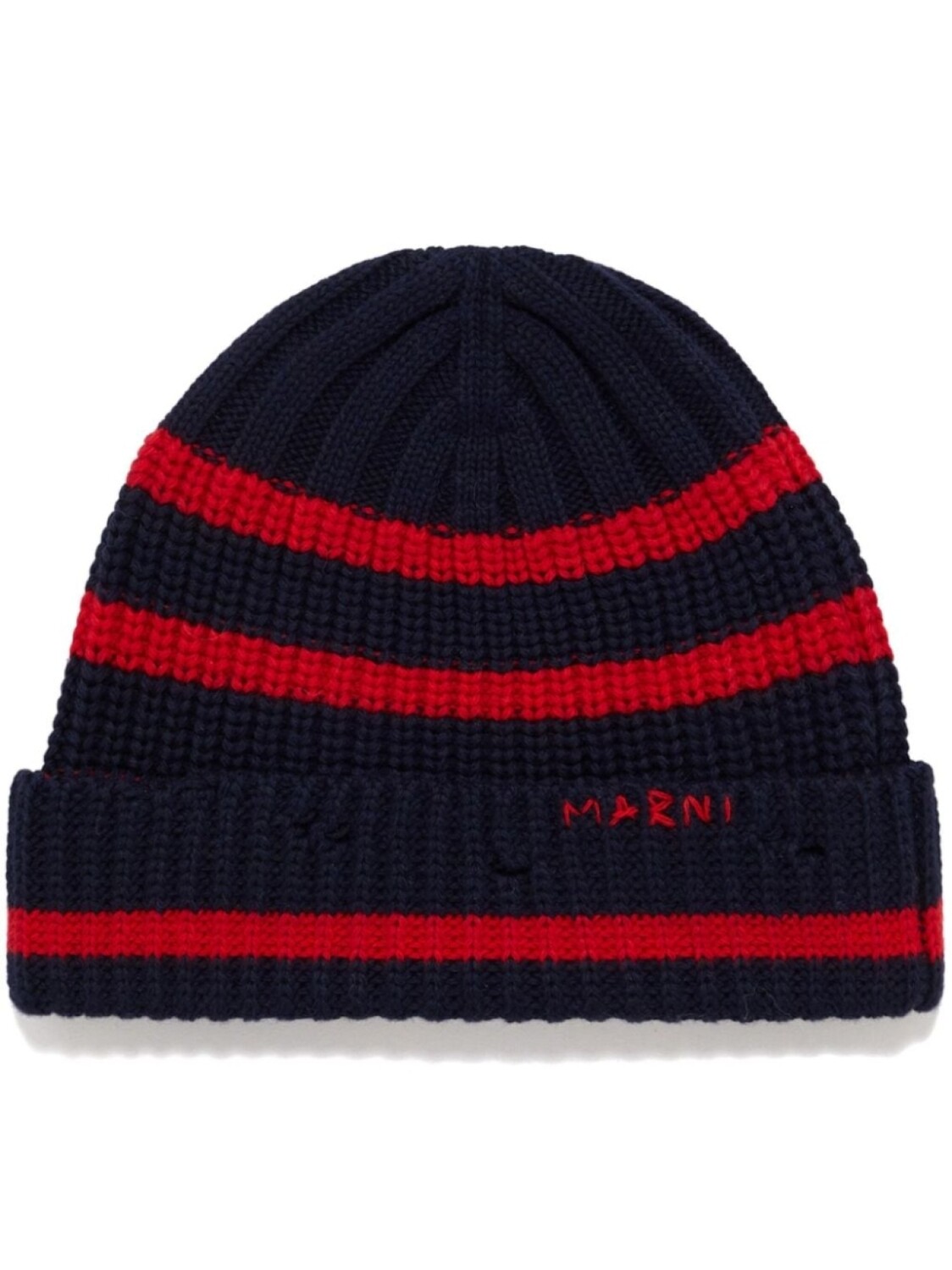 

Marni шапка бини из вирджинской шерсти с вышитым логотипом, синий