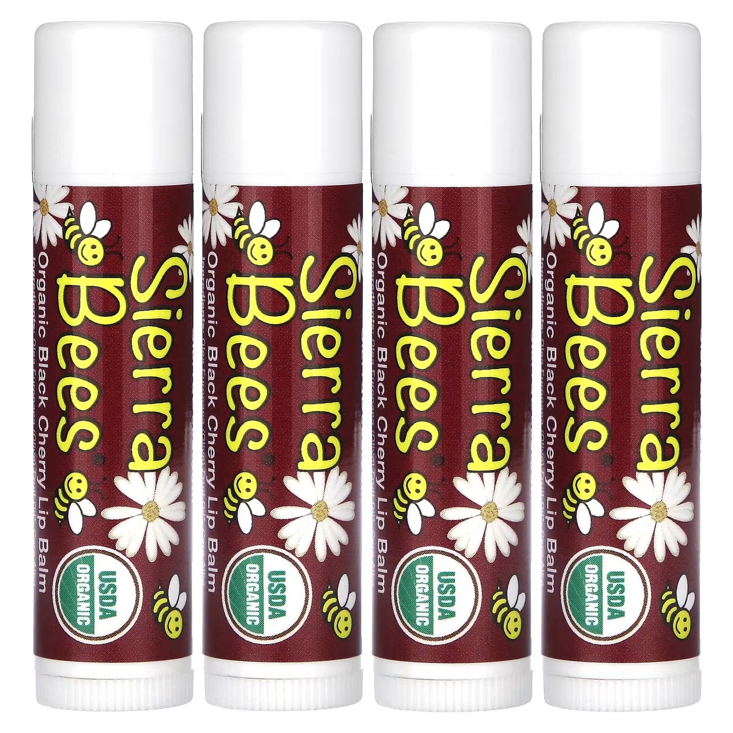 

Органические бальзамы для губ Sierra Bees черная вишня, 4 упаковки по 4,25 г