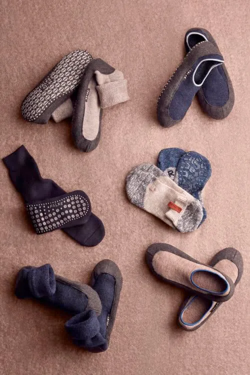 

Домашние тапочки-носки для мужчин FALKE, шерсть и хлопок, с нескользящей подошвой, 1 пара, зеленый