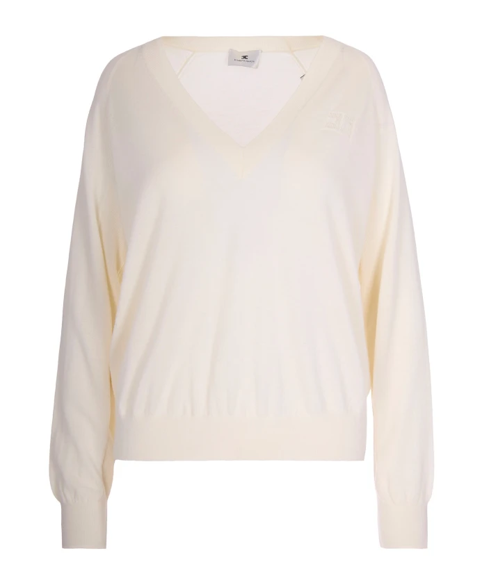 

Толстовка из смеси шерсти и шелка Elisabetta Franchi, бежевый