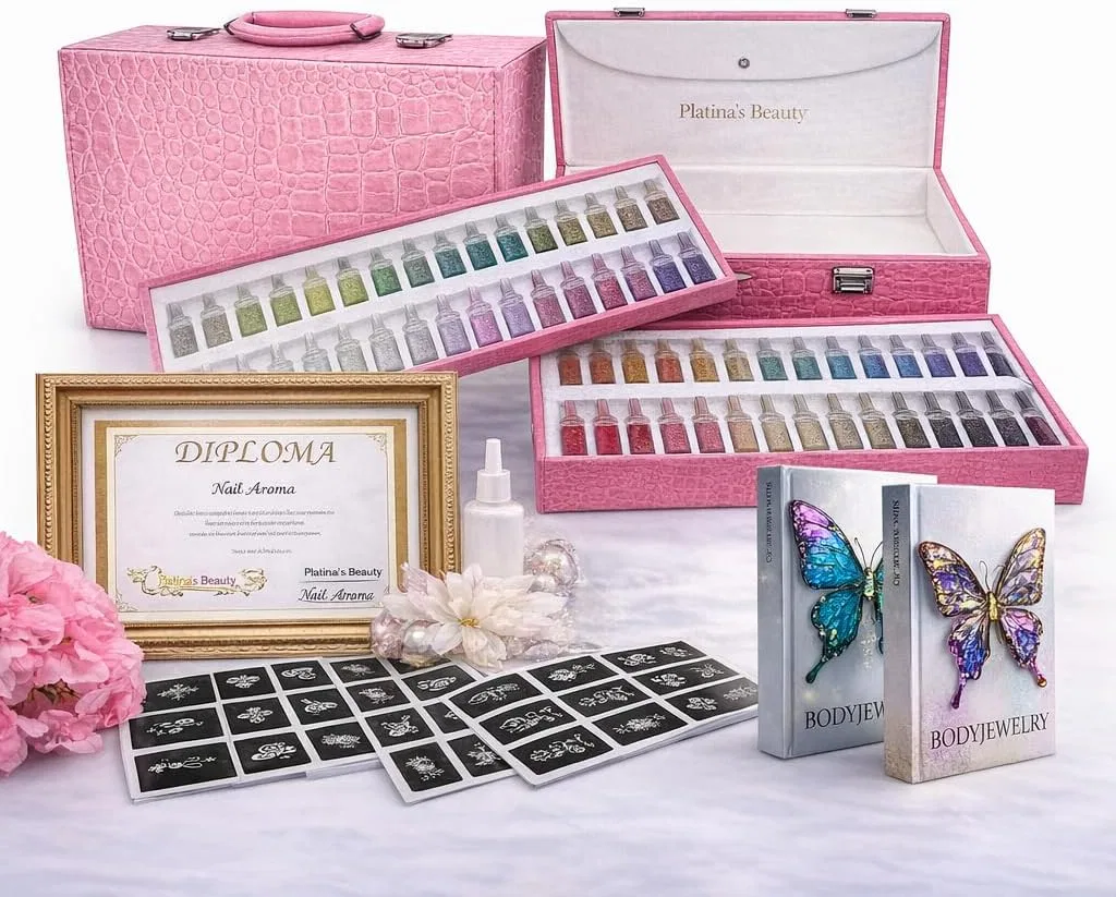Набор блесток для тела 50 цветов Platinabeauty, розовый