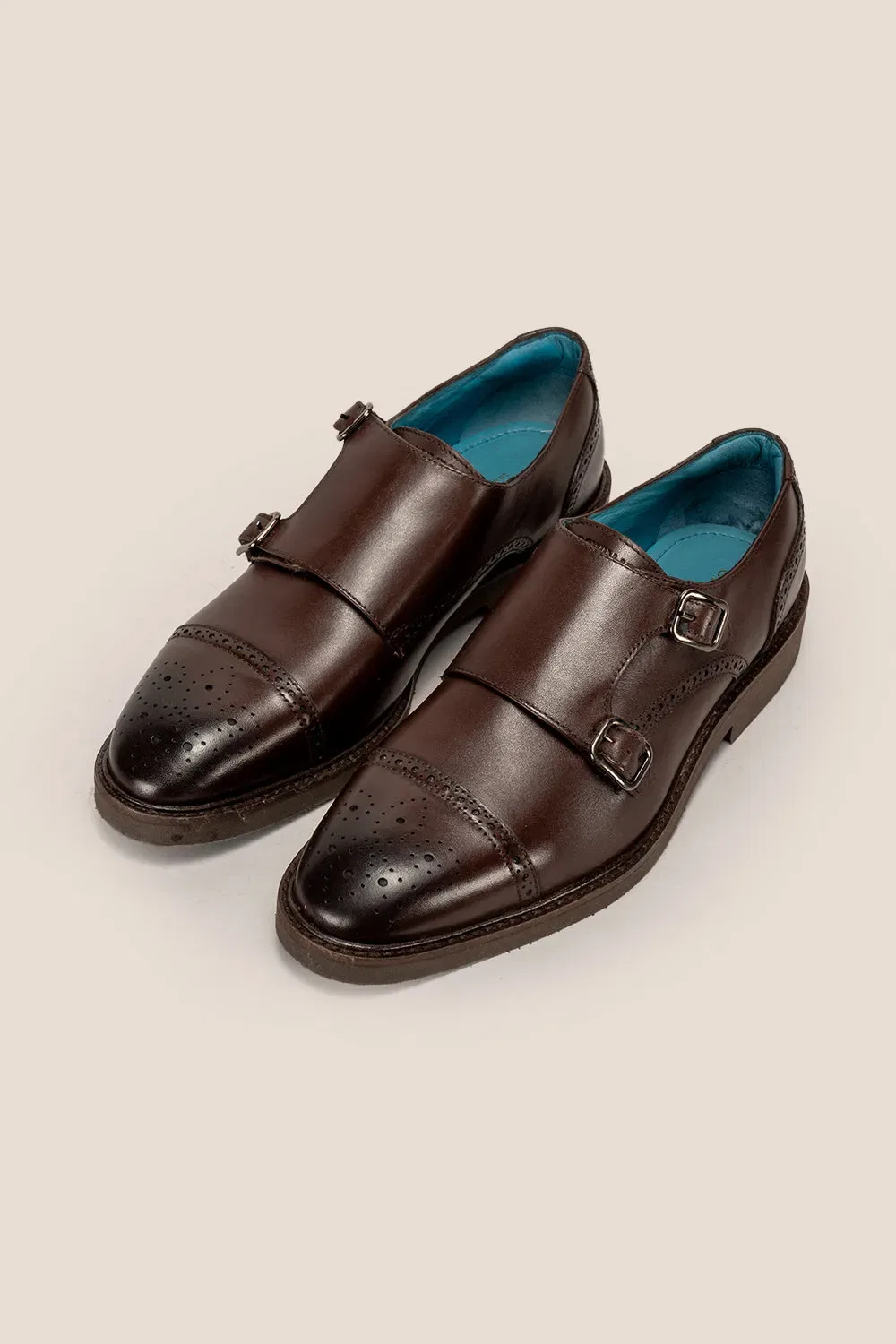 Туфли броги monk strap из кожи Shelby от Oswin Hyde, темно-коричневый — фото 4
