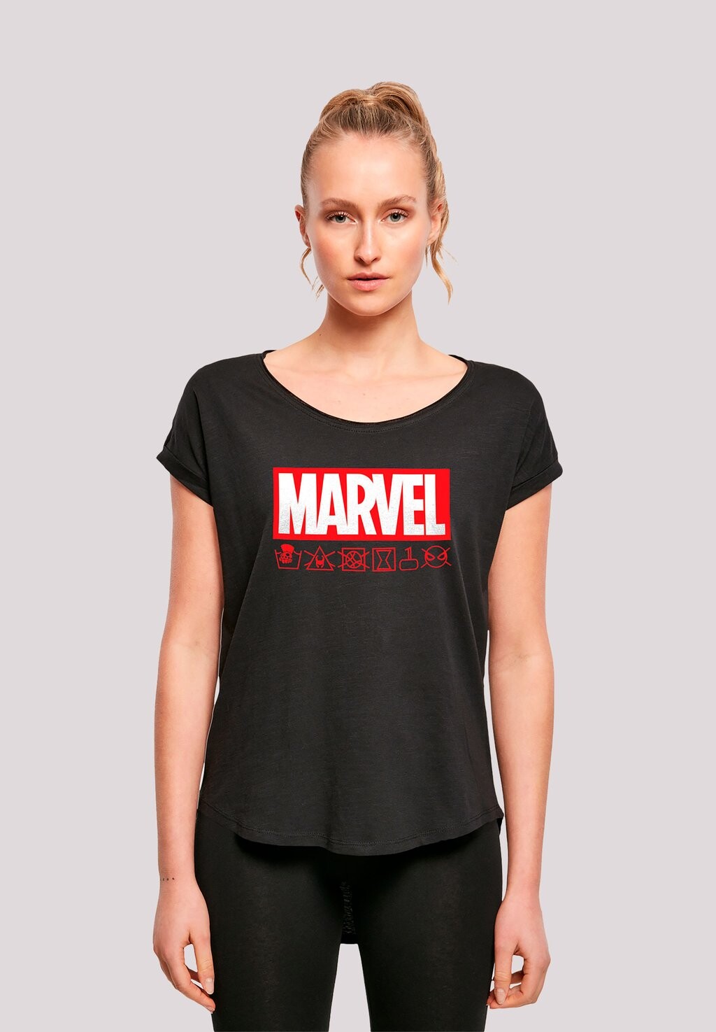 

Футболка с принтом MARVEL LOGO WASCHSYMBOLE PREMIUM SUPERHELDEN IRON MAN CAPTAIN F4NT4STIC, черный