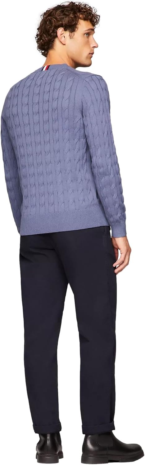 

Коллекция мужских культовых свитеров Tommy Hilfiger Cable Knit 2024 года, Faded Indigo.