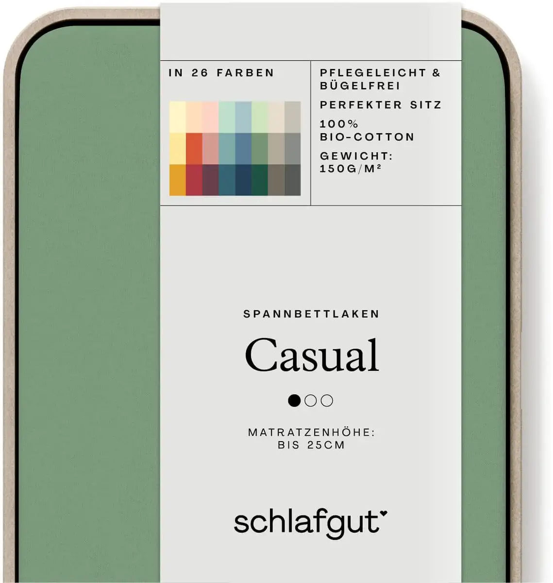 

Простыня Schlafgut Casual 120-130х200 см, зеленый