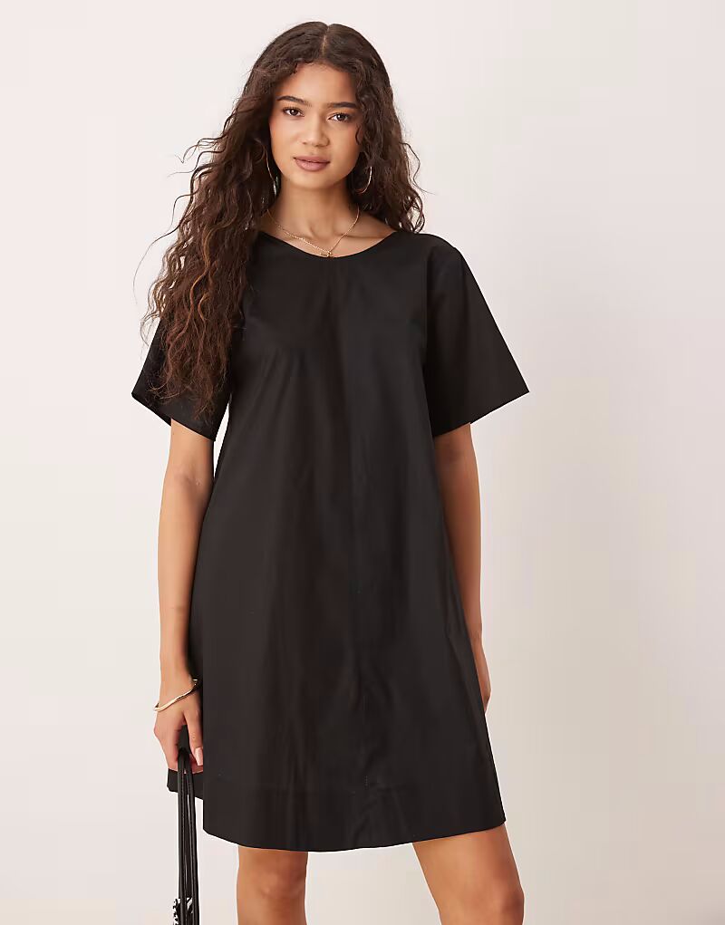 

Платье-футболка мини ASOS DESIGN черного цвета
