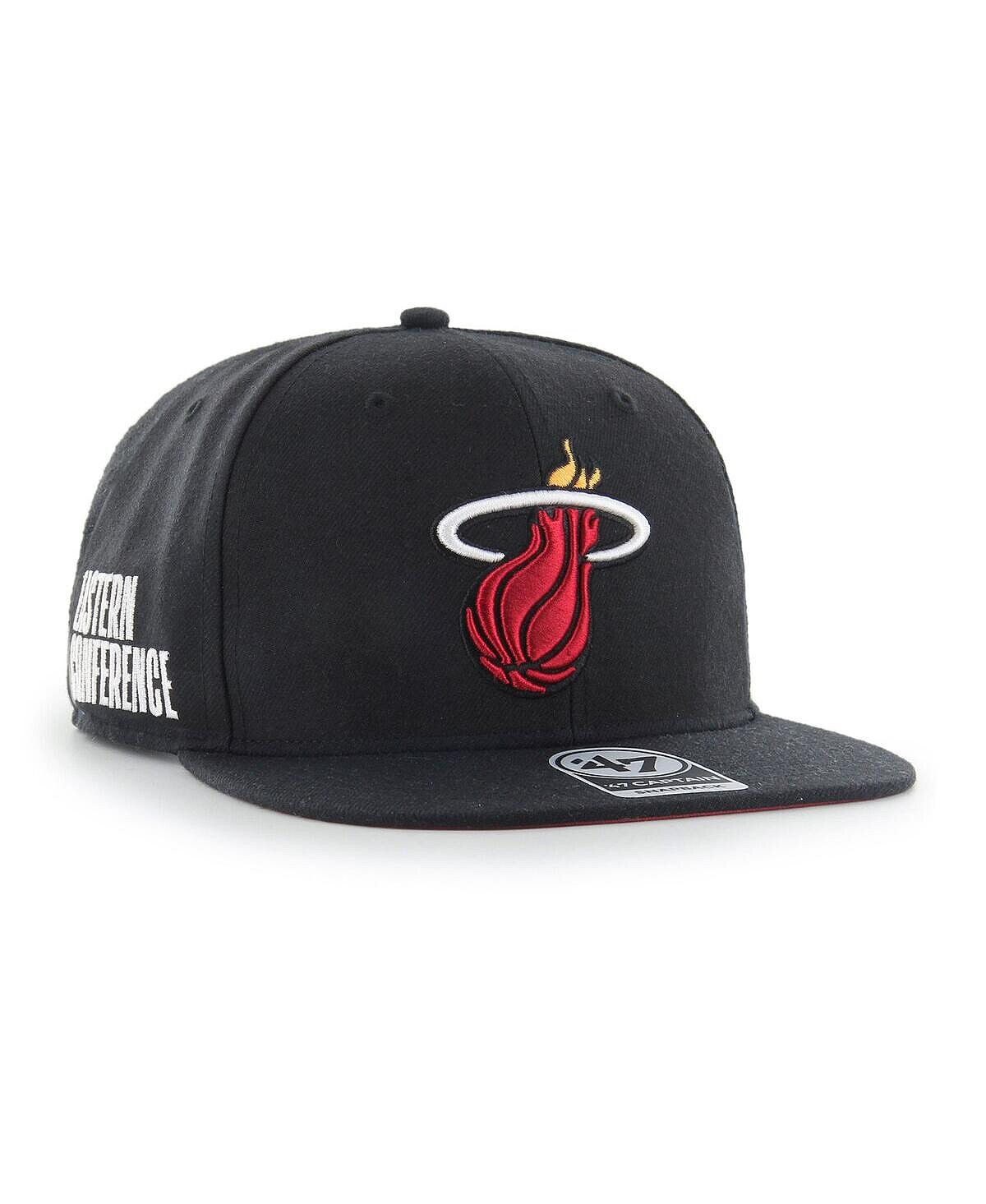 

Мужская черная кепка Miami Heat Sure Shot Captain Snapback '47 Brand
