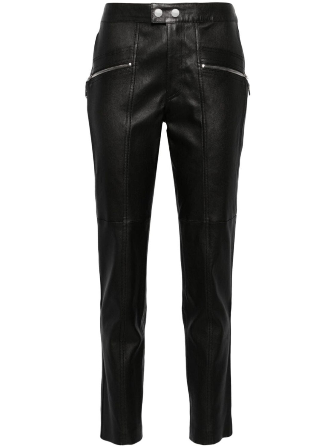 

ISABEL MARANT кожаные брюки скинни, черный