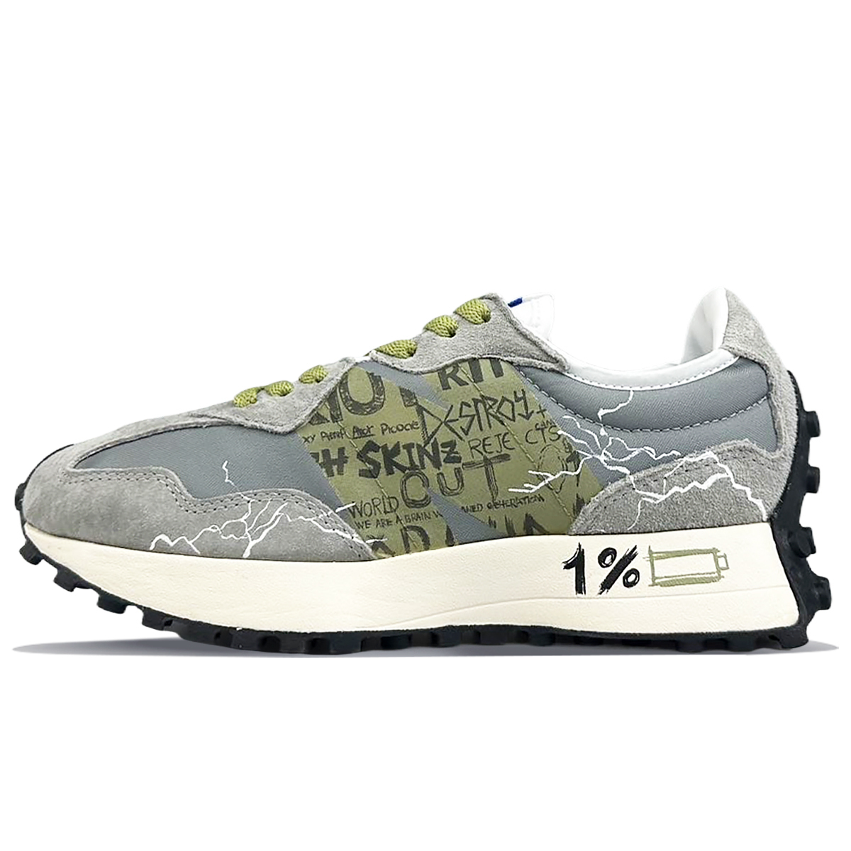 

New Balance Амортизирующие противоскользящие износостойкие дышащие низкие кроссовки унисекс серо-зеленые, цвет Gray Green