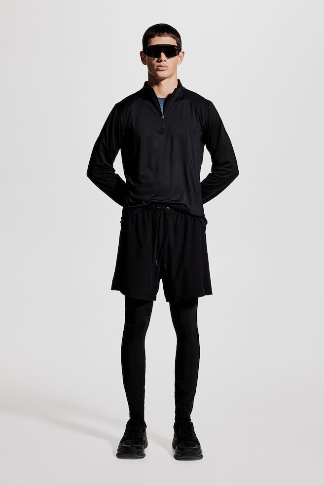 

Двухслойные шорты для бега из материала DryMove H&M, черный