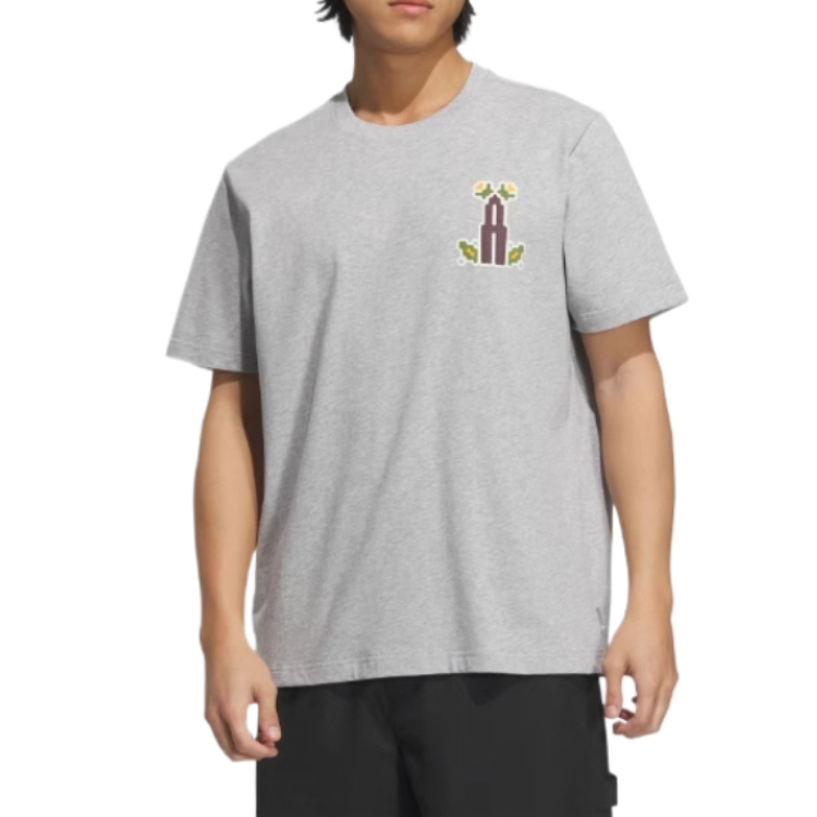 Футболка мужская средняя Heather Gray Adidas Originals, серый — фото 2