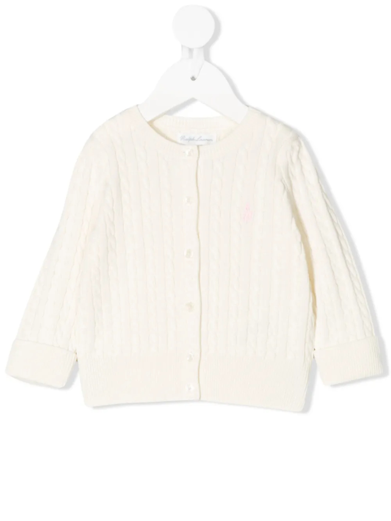 

POLO RALPH LAUREN KIDS кардиган фактурной вязки на пуговицах, белый