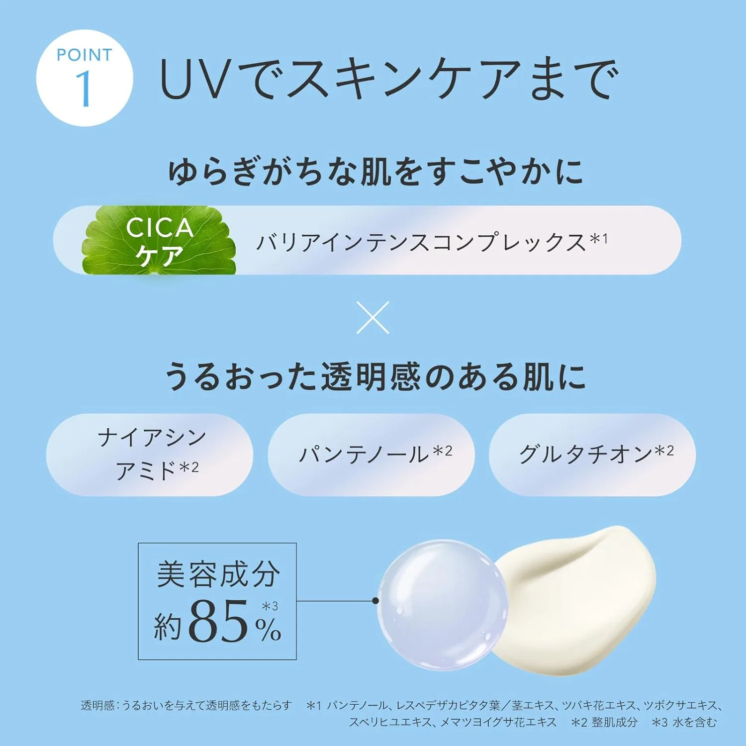 Солнцезащитный крем для лица FE ммUE с цикой SPF 50+ PA++++, 40 г, белый Femmue — фото 4