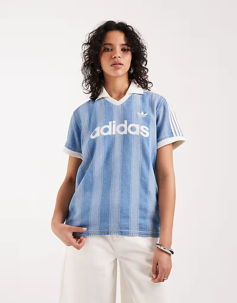 Джинсовая футболка Adidas Originals, синий