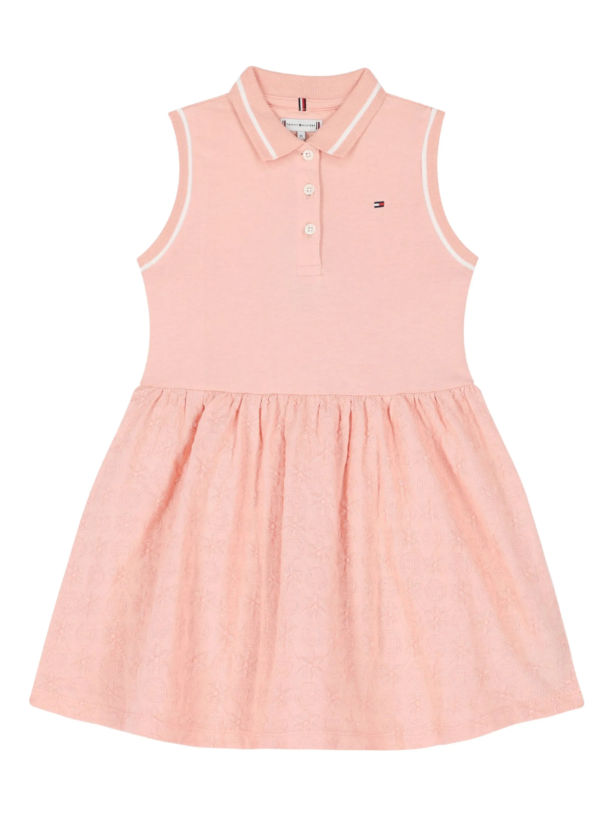 

Платье без рукавов с воротником поло Tommy Hilfiger Junior, розовый