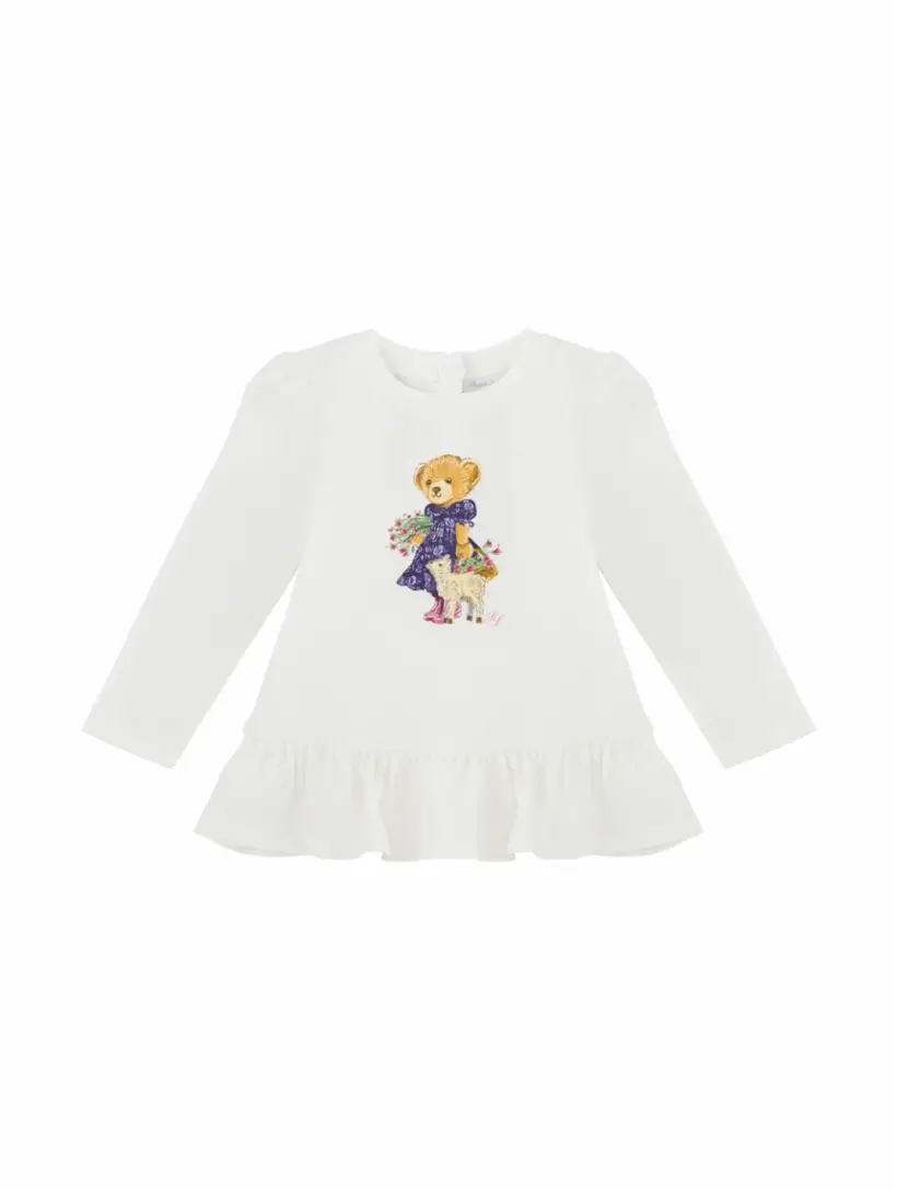 

Хлопковый лонгслив Polo Bear Ralph Lauren, белый