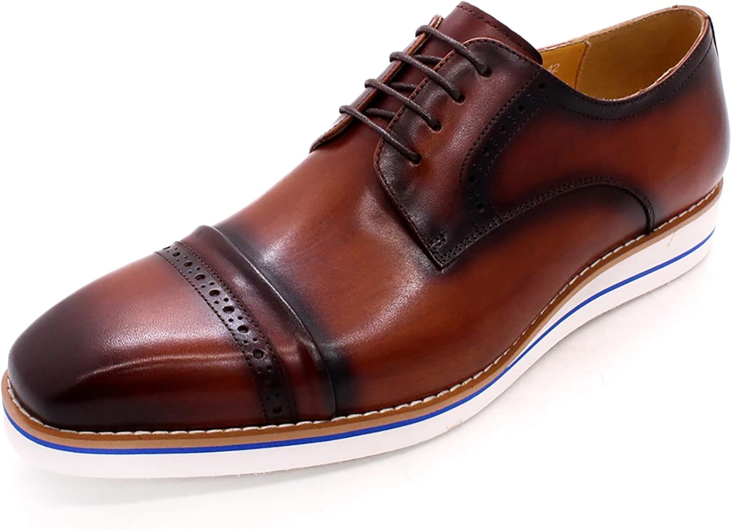 

Мужские броги формальные оксфорды, повседневные деловые туфли с крылышками из натуральной кожи на шнуровке, для свадьбы и вечеринки, дерби, коричневые-40 Generic