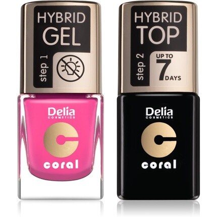 

Коралловый гель-лак для ногтей с гибридным эффектом - оттенок 22 Delia Cosmetics