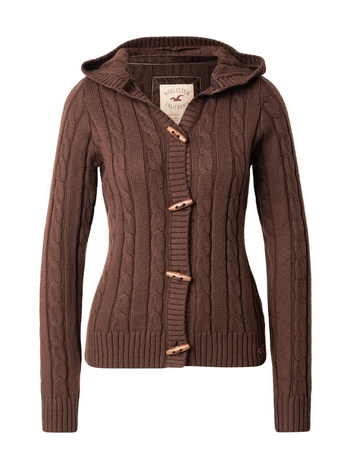 

HOLLISTER Трикотажный кардикан в темно-коричневом цвете