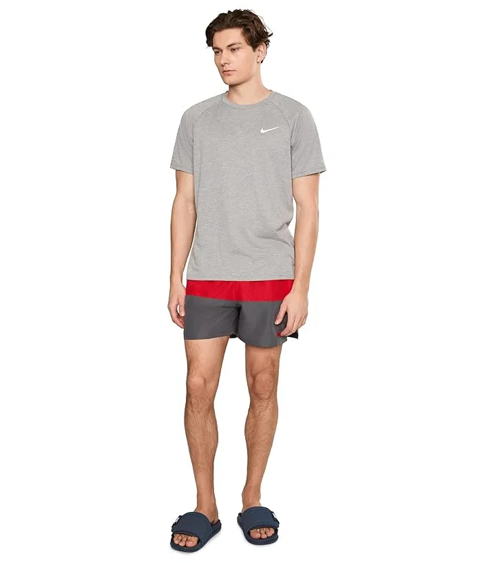 Плавательная футболка Nike Swim Heather Short Sleeve Hydroguard, Particle Grey — фото 2
